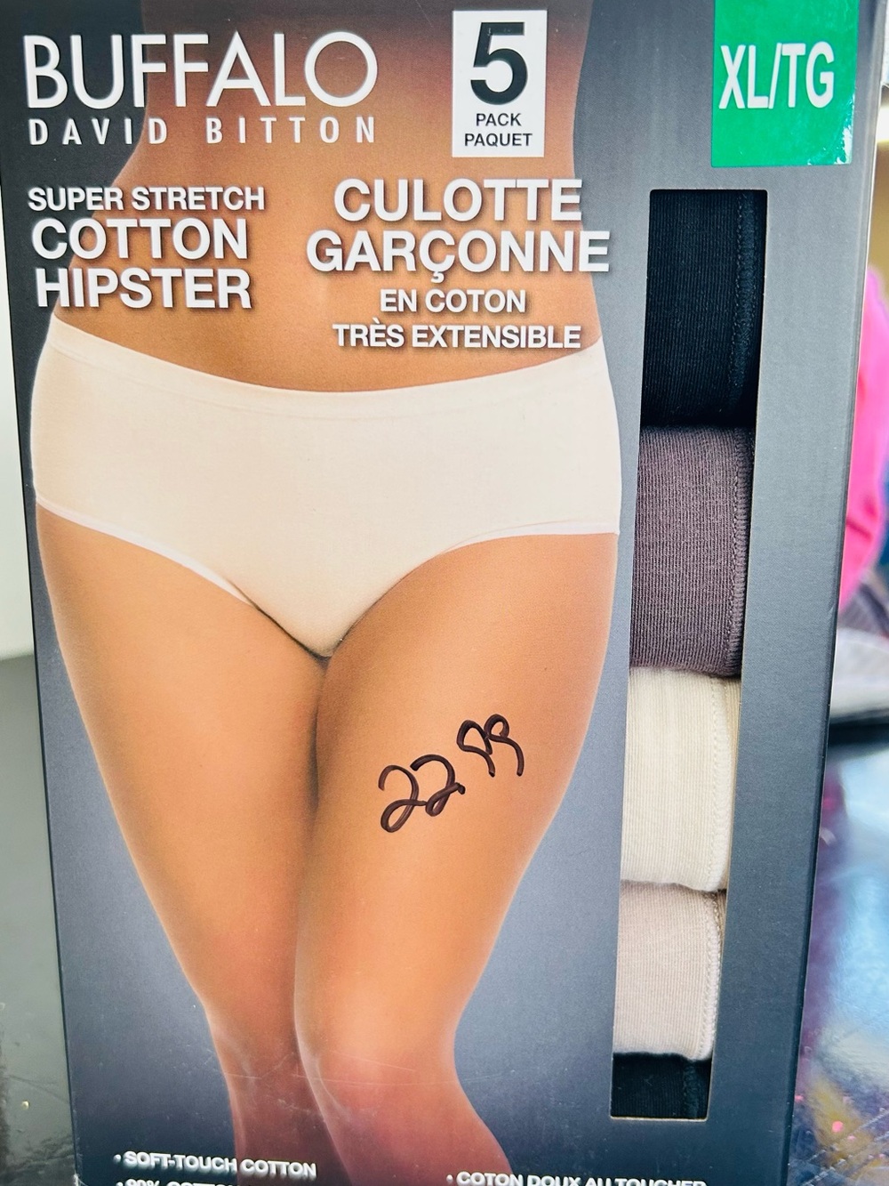 Buffalo David Bitton Women's Cotton Hipster Panties - Black, Brown, Cream, White